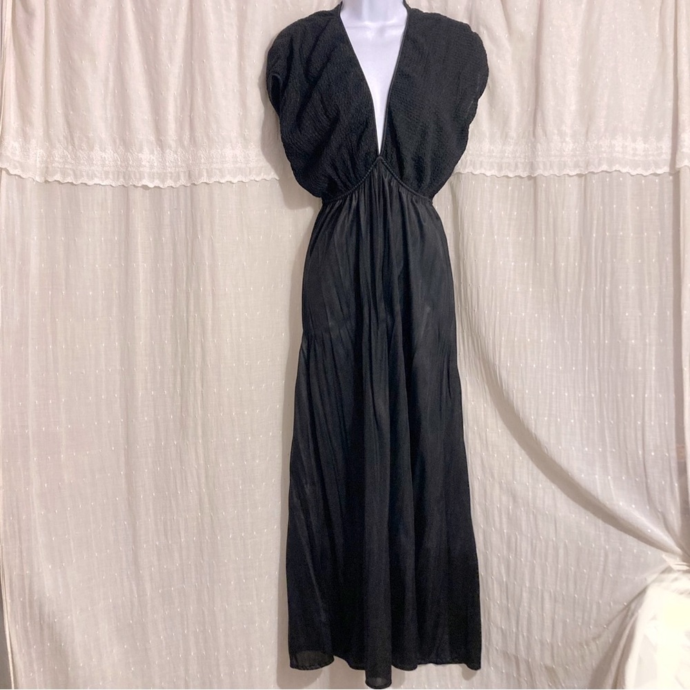 Vintage Nightgown Silky Black
